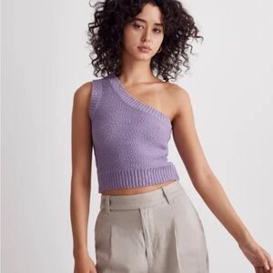Madewell textural knit one shoulder tank